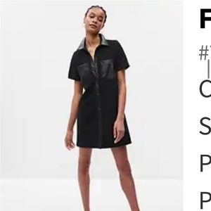 BLACK FAUX LEATHER DRESS